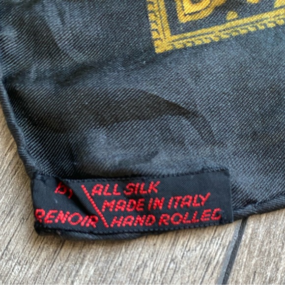 Vintage Renoir Hand Rolled Silk Scarf Made in Italy Like New - Picture 4 of 4